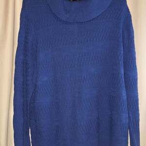 Christopher & Banks Sweater Women's 2XL Blue Cowl Neck Long Sleeve